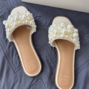 a new day Cream Pearl Embellished Sandals